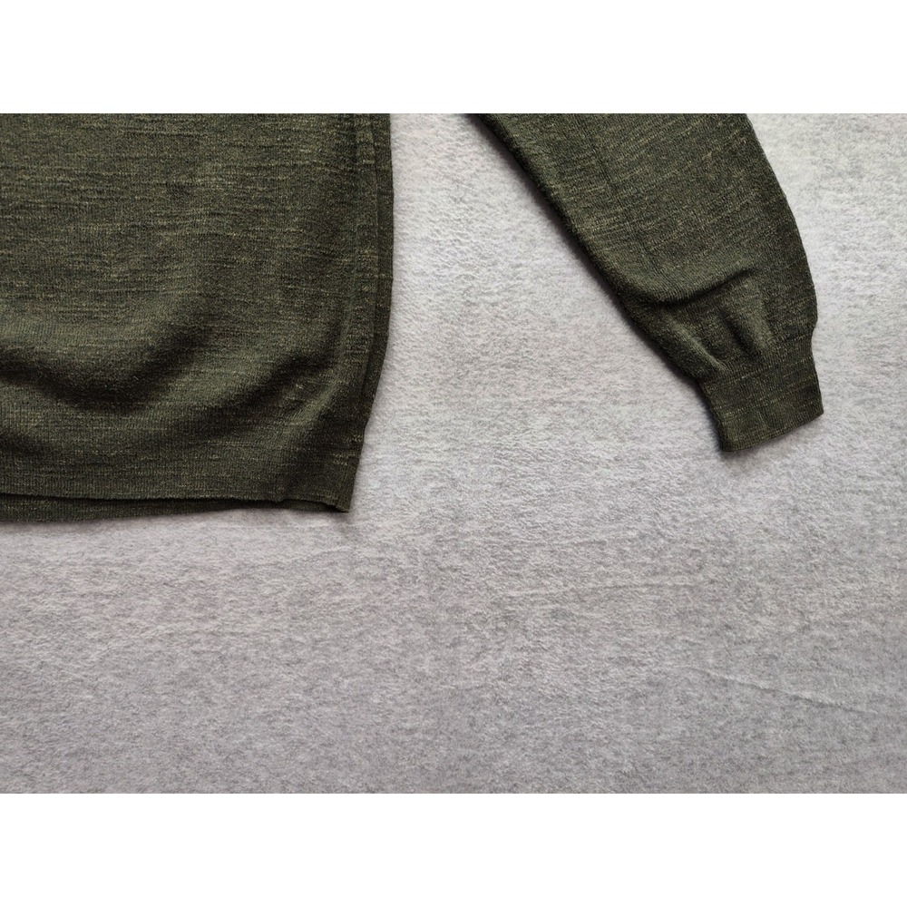 J Crew Men Sweaters L Green Crew Neck Pullover Long Sleeve Comfort Logo Casual - Picture 15 of 16
